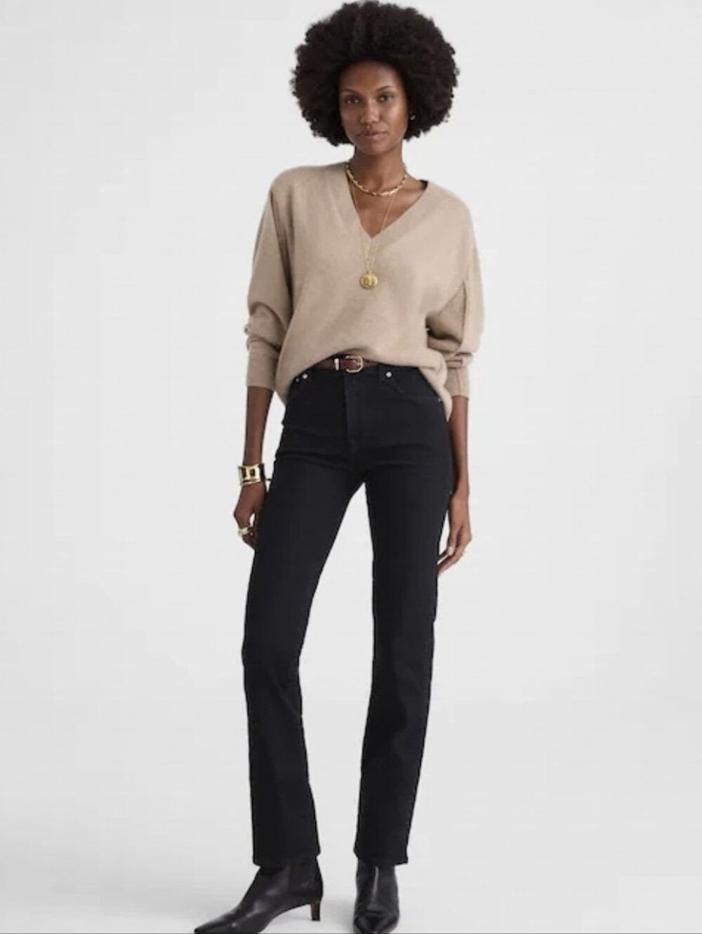 Madewell The Longline Straight Leg Zip High Rise Jeans Size 28 Black Frost EUC